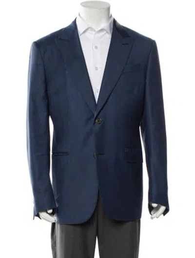 Pre-owned Zegna Wool Blazer In Blue