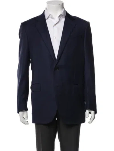 Pre-owned Zegna Wool Blazer In Blue