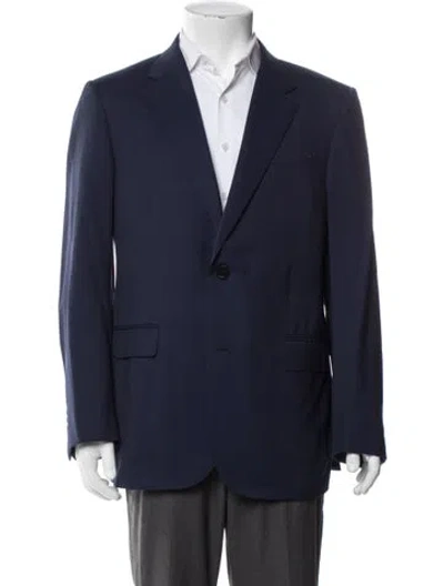 Pre-owned Zegna Wool Blazer In Blue