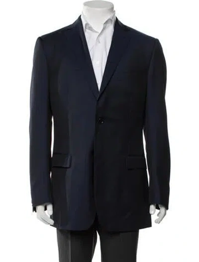 Pre-owned Zegna Wool Blazer In Blue