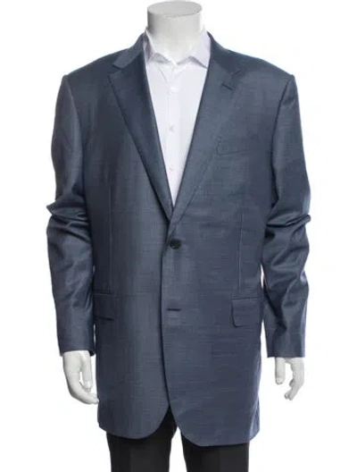 Pre-owned Zegna Wool Blazer In Blue