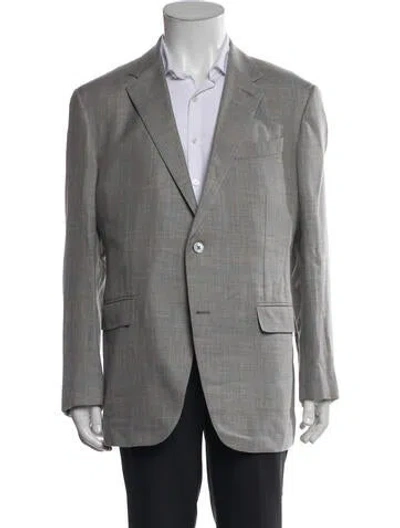 Pre-owned Zegna Wool Blazer In Gray