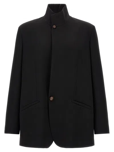 Zegna Wool Blazer With Buttons In Animal Print