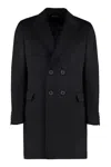 Zegna Wool And Cashmere-blend Coat In Black