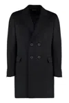 Zegna Wool And Cashmere-blend Coat In Black