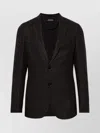Zegna Wool Blend Houndstooth Jacket With Rear Vents In Brown