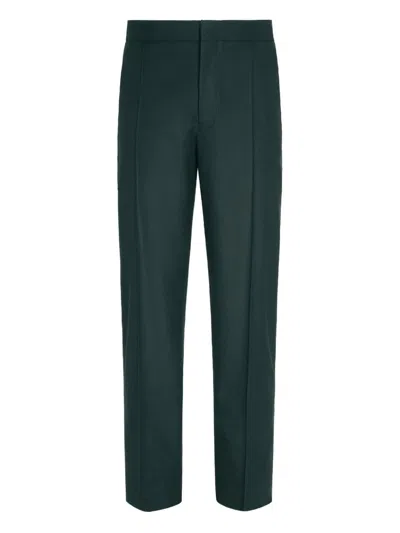 Zegna Wool-blend Pants In Green