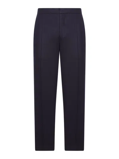 Zegna Pleated Tailored Trousers In Blue