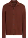 Zegna Textured Wool Shirt Jacket In 红色