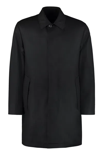 Zegna Wool Coat In Black