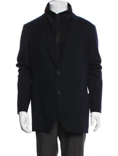 Pre-owned Zegna Wool Coat In Blue