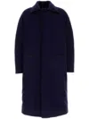 Zegna Wool Coat With Collared Design And Front Pockets In Blue