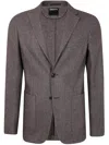 Zegna Wool Cotton And Cashmere Jacket Clothing In Brown