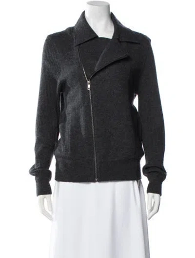 Pre-owned Zegna Wool Cowl Neck Sweater In Gray