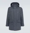 Zegna Wool Down Coat In Grau