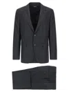 Zegna Single-breasted Blazer And Trousers Two-piece Set In Gray