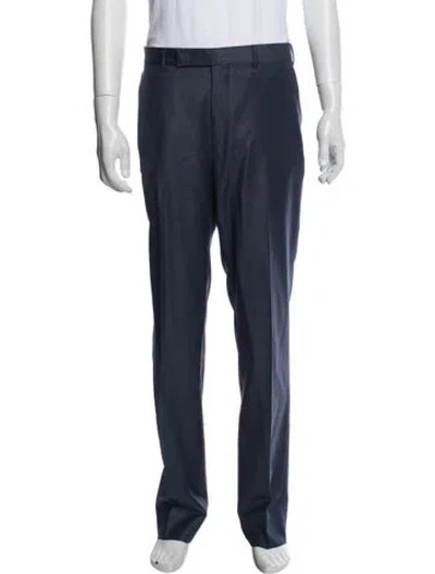 Pre-owned Zegna Wool Dress Pants In Blue