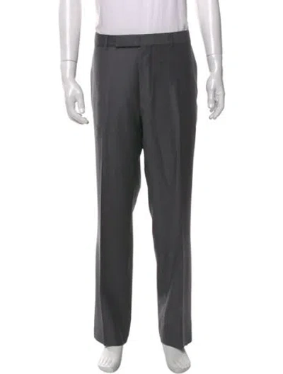 Pre-owned Zegna Wool Dress Pants In Gray