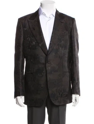 Pre-owned Zegna Wool Floral Print Blazer In Multi