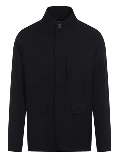 Zegna Technical Fabric Motorin 250cc Field Jacket In Black