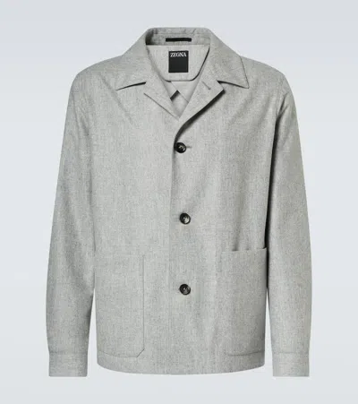 Zegna Wool Jacket In Grey