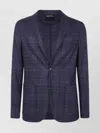 Zegna Wool Jacket With Chest And Front Pockets In Blue