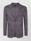 Zegna Wool Jacket With Notch Lapel And Pockets In Multi
