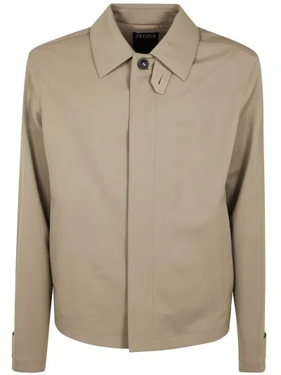 ZEGNA ZEGNA WOOL MOHAIR AND SILK BLOUSON CLOTHING