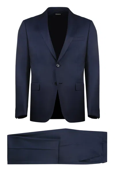 Zegna Wool-mohair Blend Two-pieces Suit In Blue