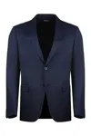 Zegna Single-breasted Two-button Jacket In Blue