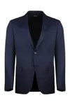 Zegna Single-breasted Two-button Jacket In Blue