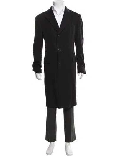 Pre-owned Zegna Wool Overcoat In Black