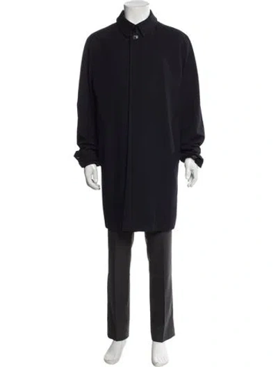 Pre-owned Zegna Wool Overcoat In Blue
