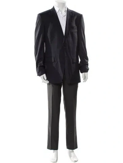 Pre-owned Zegna Wool Overcoat In Blue