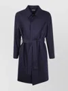 Zegna Wool Overcoat With Belted Waist And Pockets In Animal Print