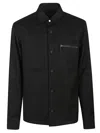 Zegna Tailored Black Wool Overshirt With Pointed Collar And Zip Pocket In Black