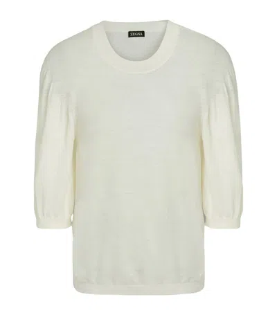 Zegna Wool Oversized T-shirt (pack Of 2) In White
