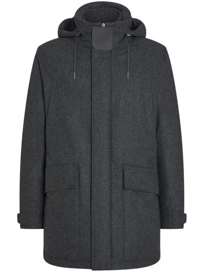 Zegna Wool Padded Jacket In Grey