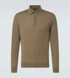 Zegna Wool Polo Shirt In Grün