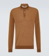 Zegna Ribbed Cashmere And Silk-blend Polo Shirt In Brown
