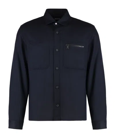ZEGNA WOOL SHIRT-JACKET