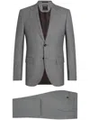 Zegna Plaid Centoventimila Wool Suit In Grey