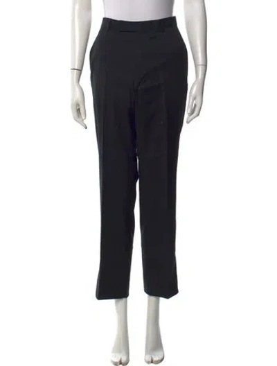 Pre-owned Zegna Wool Straight Leg Pants In Blue