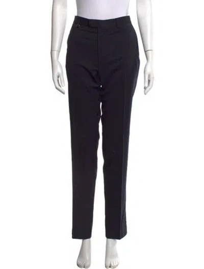 Pre-owned Zegna Wool Straight Leg Pants In Grey