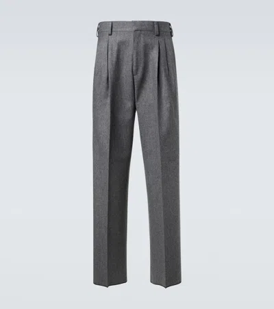 Zegna Wool Straight Pants In Gray