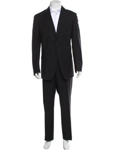 Pre-owned Zegna Wool Striped Two Piece Set In Black