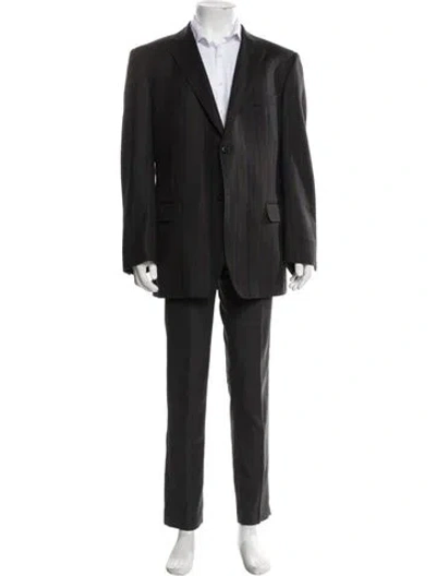 Pre-owned Zegna Wool Striped Two-piece Blazer In Blue