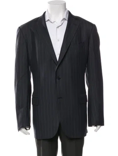 Pre-owned Zegna Wool Striped Two-piece Blazer In Grey