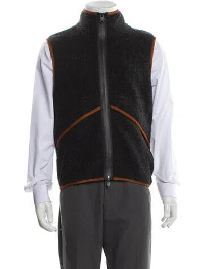 Pre-owned Zegna Wool Striped Vest In Black