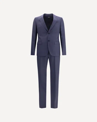 Zegna Two-button Wool Suit In Blue